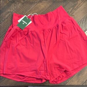 NWT XL HALARA Red Athletic Shorts Lightweight Elastic Waist